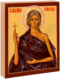 Писаная икона - Преподобная Мария Египетская. 160х130х22 мм. Доска, левкас, темпера, ручная работа.