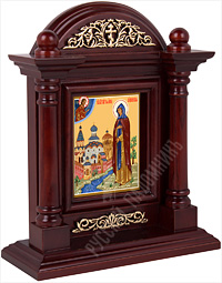 Икона - Святая Благоверная Великая княгиня Анна Кашинская в деревянном киоте. 240х195х75 мм.