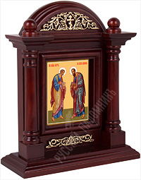 Икона - Святые Апостолы Петр и Павел в деревянном киоте. 240х195х75 мм.