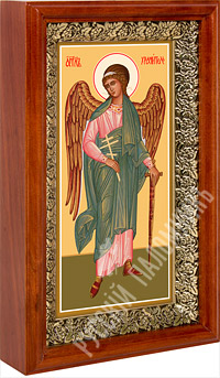Икона - Ангела-хранителя в деревянном киоте. 250х150х45 мм.