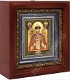 Икона - Страстотерпец Император Николай II в деревянном киоте. 180х165х60 мм.