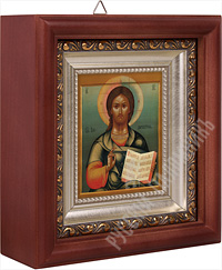 Икона - Господь Вседержитель (1898 г.) в деревянном киоте. 180х165х60 мм.