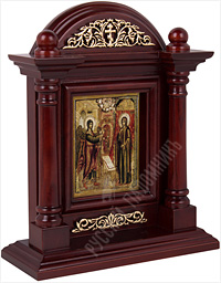 Икона - Божией Матери «Благовещение» (1670 г.) в деревянном киоте. 240х195х75 мм.