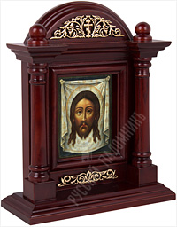 Икона - Спас Нерукотворный (1676 г.) в деревянном киоте. 360х275х106 мм.