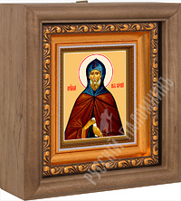 Икона - Преподобный Нил Сорский в деревянном киоте. 180х165х60 мм.